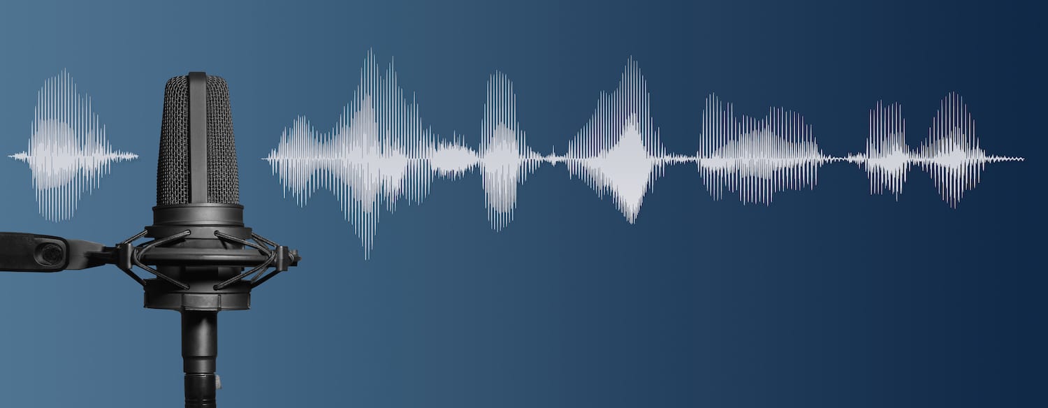 Photo of microphone and sound waves