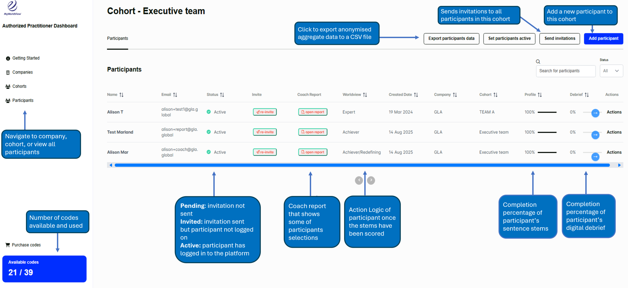 Practitioner dashboard screenshot 2025